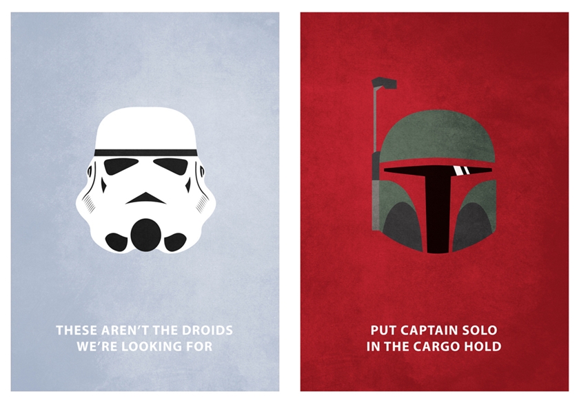 Pôsteres minimalistas de Star Wars