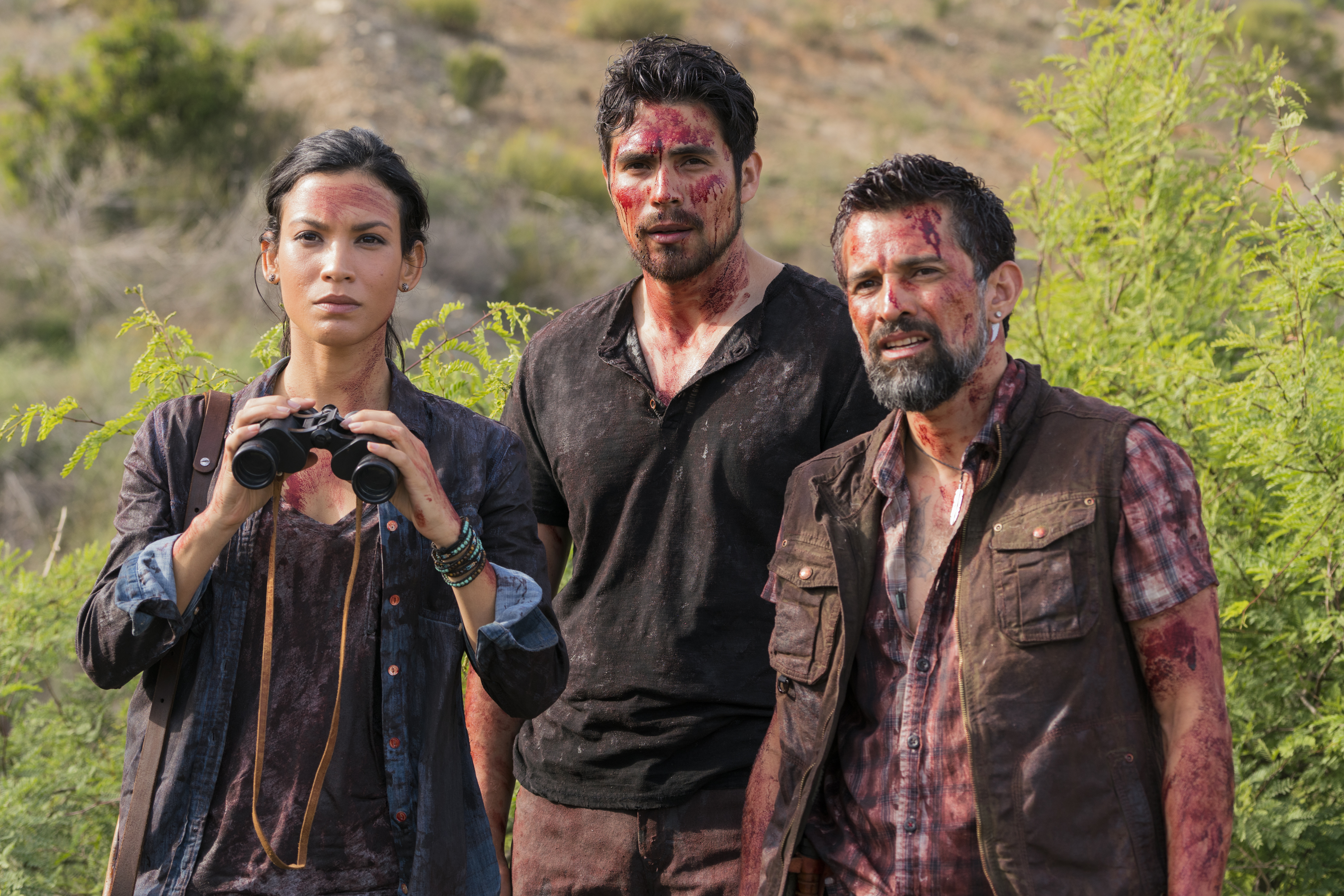 Danay Garcia as Luciana, Alfredo Herrera as Francisco (Scout), Carlos Sequra as Scout - Fear The Walking Dead _ Season 2, Episode 8 - Photo Credit: Richard Foreman Jr /AMC