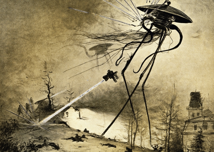 “Let’s Get Lit”, um podcast em que os comediantes leem “Guerra dos Mundos” de H.G. Wells